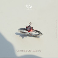 January Birthstone-Garnet Polar Star Rope Ring